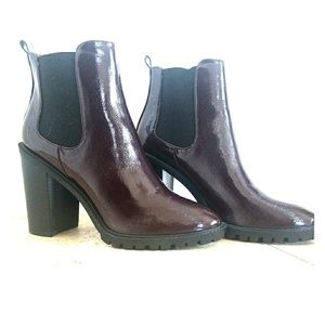 Burgundy color boots